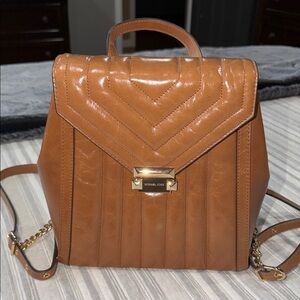 Michael Kors Brown Leather Backpack